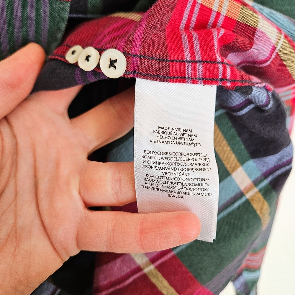 Polo by Ralph Lauren Big & Tall Men's Red & Green Multicolor Plaid Shirt 3XLT - Picture 3 of 5